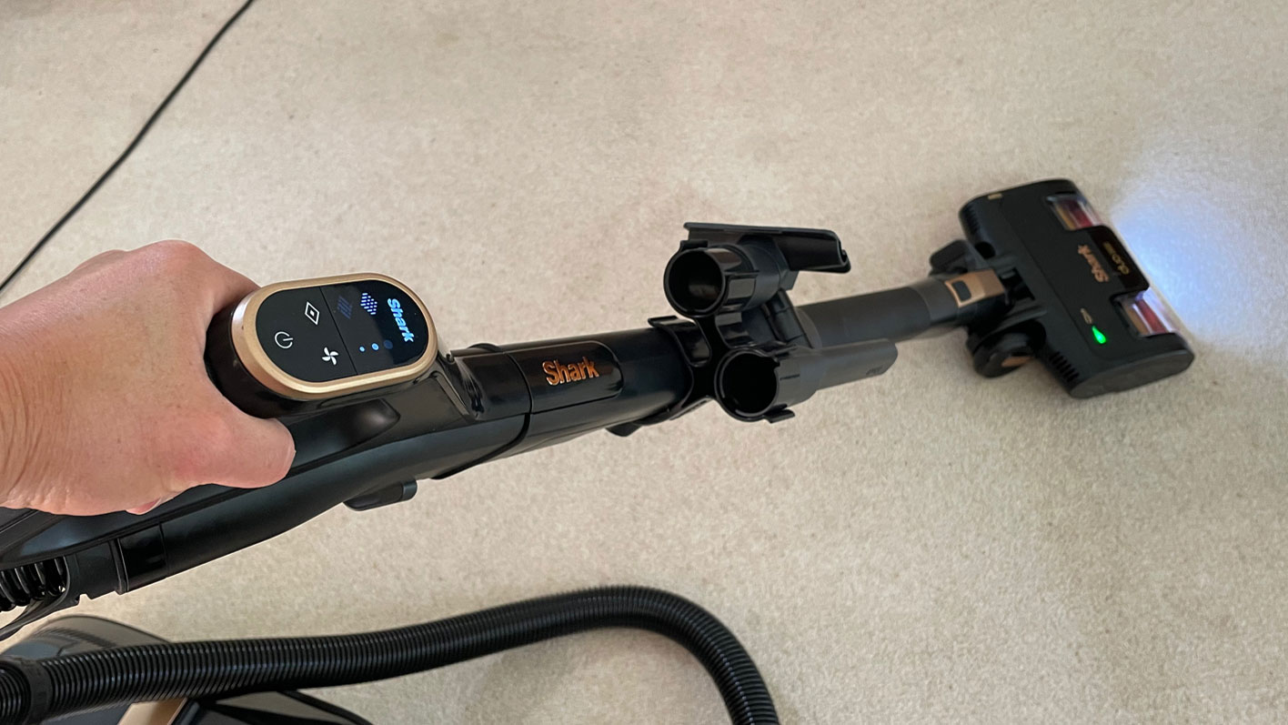 Shark Vertex Canister Vacuum being tested in writer&#039;s home